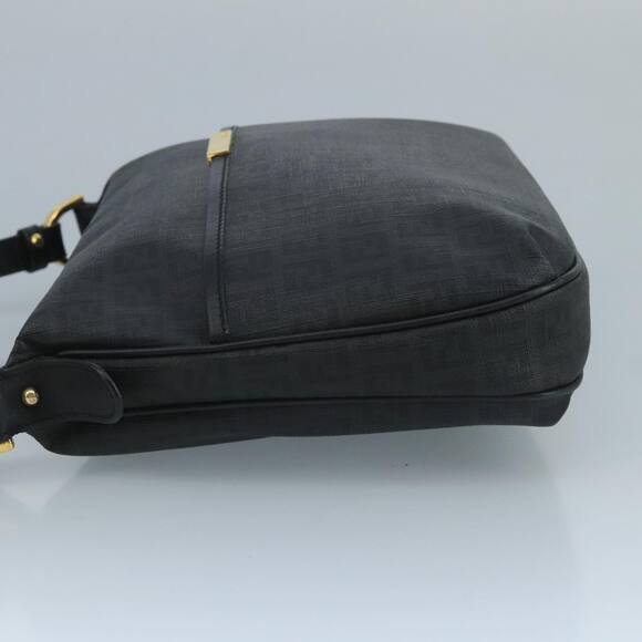 FENDI Zucchino Canvas Shoulder Bag Gold Black - Picture 5 of 13
